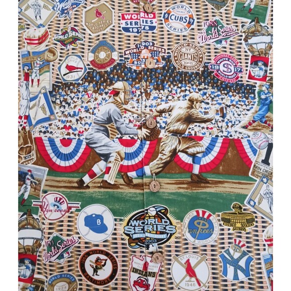 Reyn Spooner MLB World Series Button Front Aloha Shirt All Over Print Sz M - Picture 5 of 9
